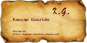 Kaszap Gusztáv névjegykártya