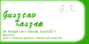 gusztav kaszap business card